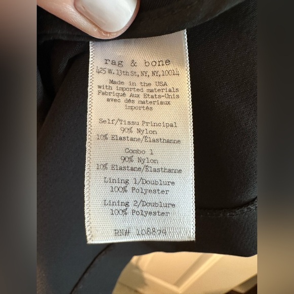 rag & bone Black White Carola Colorblock Dress Sz 0 Stretch Bodycon Exposed Zip - Picture 7 of 16